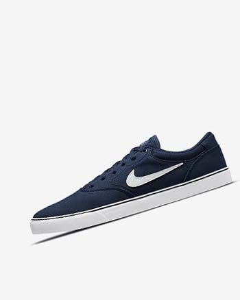 Nike SB Chron 2 Lona Azul Marino Azul Marino Negros Blancos | MX 5357
